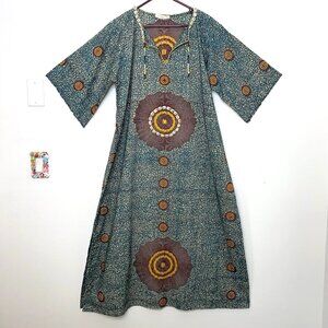 African Kampala Bubu Dress COWRY SHELLS & BEADS by Viviene Wild Nigerian Kaftan